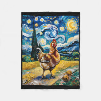 Kip Starry Night Van Gogh Stijl Hennenboerderij Ku Fleece Deken