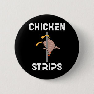 Kip Strips Grappige Dansende Kip Bbq Byrbeque Ronde Button 5,7 Cm