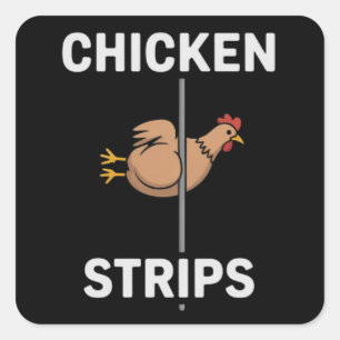 Kip Strips Pun Grappige Grappen Sarcasme Leven  Vierkante Sticker