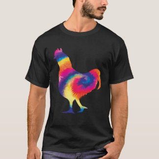 Kip Tie Dye Kip Kleurrijke Retro Kip T-shirt