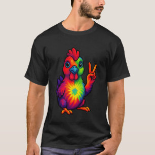 Kip Tie Dye Vredesteken Hippie Grappige Kip An T-shirt