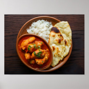 Kip Tikka Masala Spicy Curry met rijst Poster