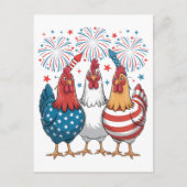 Kip USA Vlag Patriottisch 4 juli Briefkaart (Voorkant)