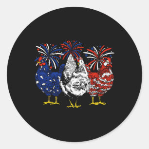 Kip Usa Vlag Patriottische Kip Liefhebber 4e Juli Ronde Sticker