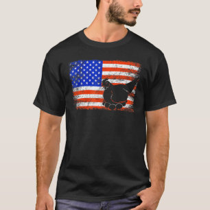 Kip Vogel Vintage Amerikaanse Vlag Kip 4 juli T-shirt