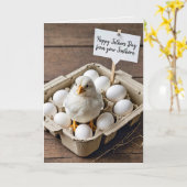 Kip voor Vaderdag van eerstgeborene Kaart (Gele Bloem)