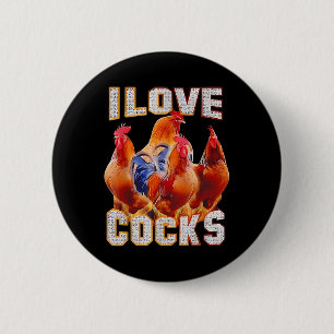 Kip waar ik van hou ronde button 5,7 cm
