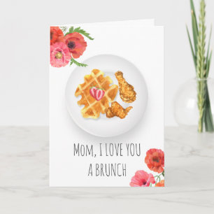 Kip & wafels bloemrijke brunch Moederdag Kaart