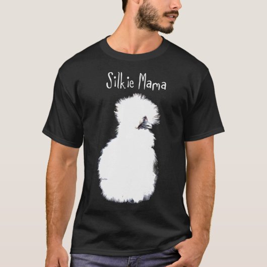 Kip - Zijde Mama Wit Fluffy Zijdezachte Kip T-shirt (Voorkant)
