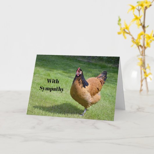 Kip Zwart en Goud Vorwerk Foto Sympathie Kaart (Gele Bloem)