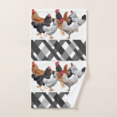 Kip zwart wit geruite badkamer handdoek sets (Handdoek)