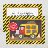 Kipcar Constructie Verjaardagsfeestje Bedankt (Voorkant / Achterkant)