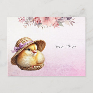 Kipje Roze Lint Ansichtkaart Briefkaart