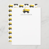 Kipkar Constructie Trucks Kinderen Notitiekaartje (Voorkant / Achterkant)