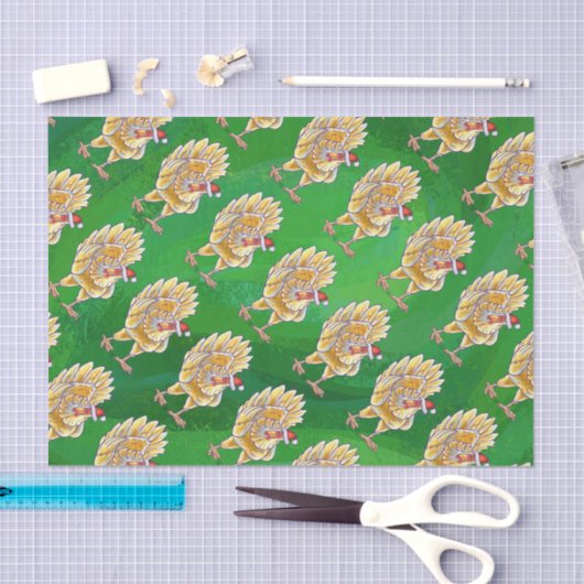 Kipkerst op groen tissuepapier (Craft)