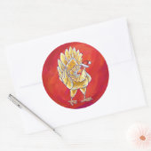 Kipkerst op rood ronde sticker (Envelop)