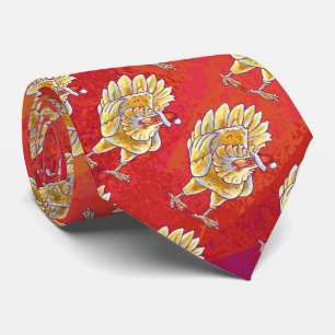 Kipkerst op rood stropdas