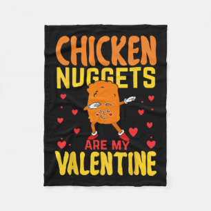 Kipnuggets zijn mijn Valentijn Funny Nugget Eten Fleece Deken