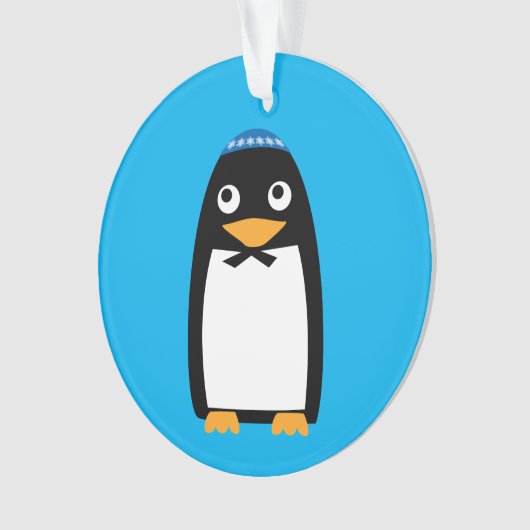 Kippa juive heureuse de pingouin de Hanoukka (devant)