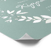  Kippah Wedding Sign., White & Green Po Poster (Hoek)