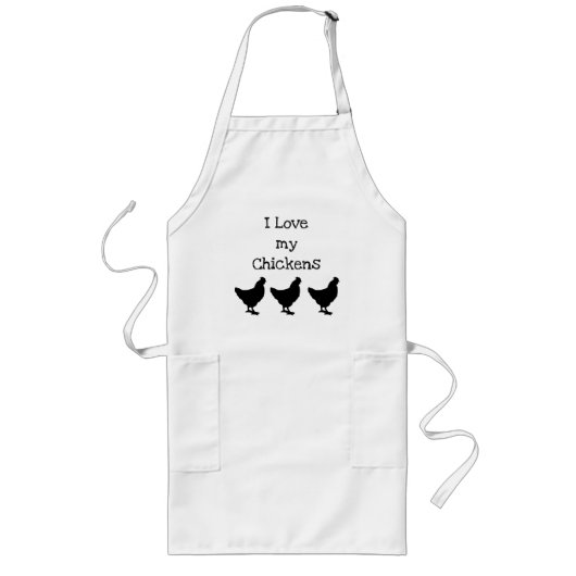 "Kippen" Apron Lang Schort (Voorkant)