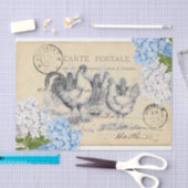  kippen Blauwe Bloemveer Briefkaart Weefsel Papier (Craft)