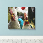  kippen canvas afdruk (Insitu (Houten vloer))