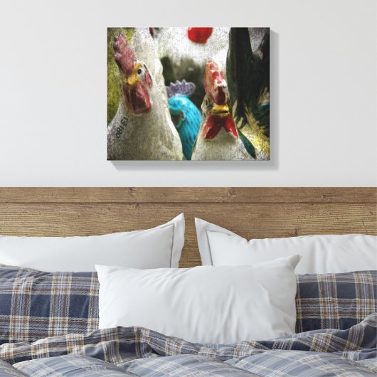  kippen canvas afdruk (Insitu (Slaapkamer))