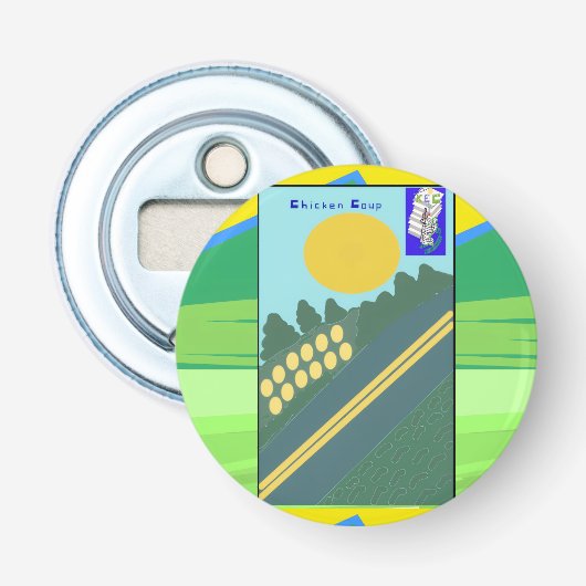 Kippen Coup  Button Flesopener (Voorkant)