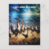 Kippen dansen door de velden briefkaart (Voorkant)