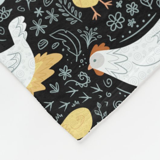 Kippen dromen in de Coop in Zwart Fleece Deken (Hoek)