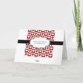 Kippen en harten Rooster Pattern Bedankkaart (Achterkant)