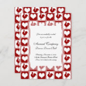 Kippen en harten Rooster Pattern Kaart (Voorkant / Achterkant)