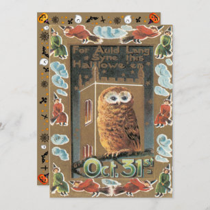 kippen en heksen Halloween Kaart