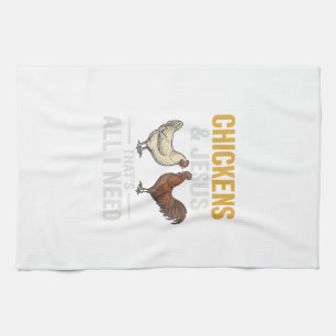 Kippen En Jezus Vintage Farm Geloof T-shirt_1 Theedoek