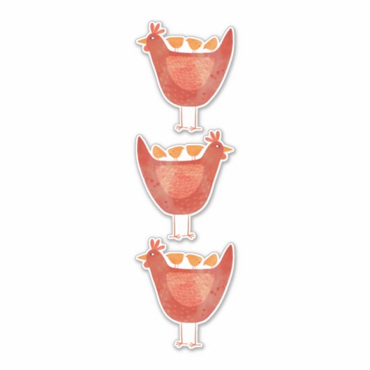 kippen en kippen sticker (Voorkant)