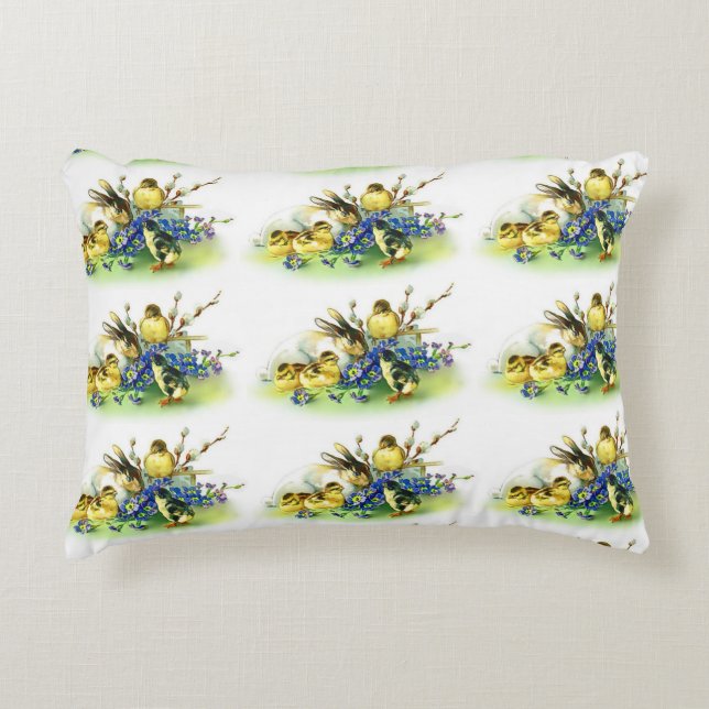  kippen en paashoes accent kussen (Voorkant)