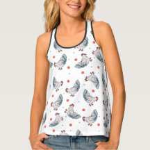 Kippen en poka Dots Racerback Tanktop