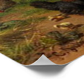  kippen en rooster Landwandbekleding Poster (Hoek)