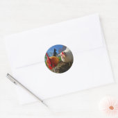 kippen en rooster ronde sticker (Envelop)