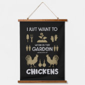 Kippen en tuinieren hangend wandkleed (Voorkant)