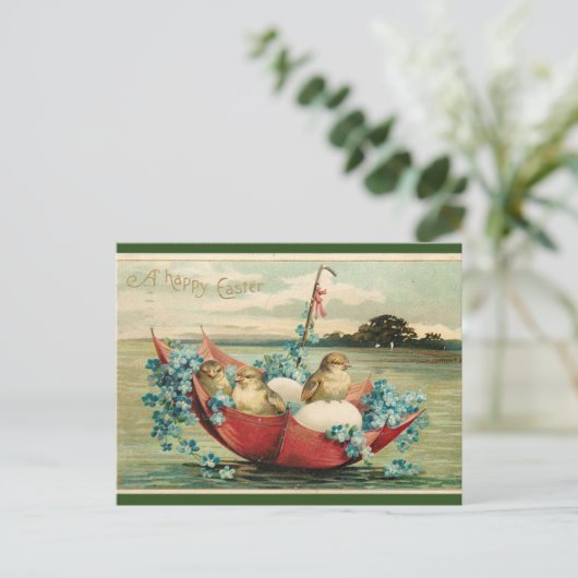  kippen en Violet in een vleespaasprogramma Briefkaart (Staand voorkant)