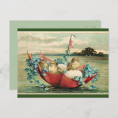 kippen en Violet in een vleespaasprogramma Briefkaart (Voorkant / Achterkant)