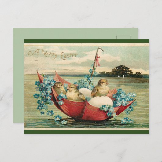 kippen en Violet in een vleespaasprogramma Briefkaart (Voorkant / Achterkant)