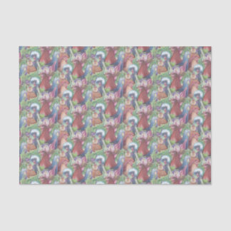 Kippen en wijn tissuepapier