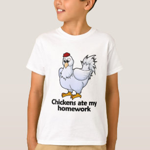 Kippen eten mijn huiswerk t-shirt