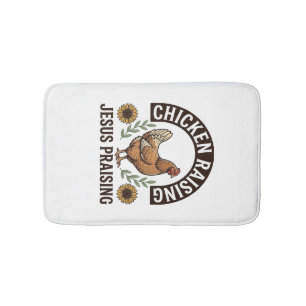 Kippen Fokken Jezus Prijs Vintage Boerderij Shirt_ Badmat