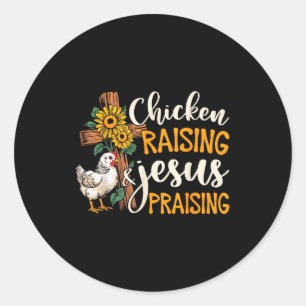 Kippen Fokken & Jezus Prijsgevende Geloof Boerderi Ronde Sticker