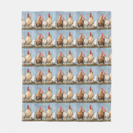 Kippen Galore Fleece Deken (Voorkant)