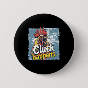 Kippen Geluk Grappige Haan Kippen Boerderij Dier H Ronde Button 5,7 Cm